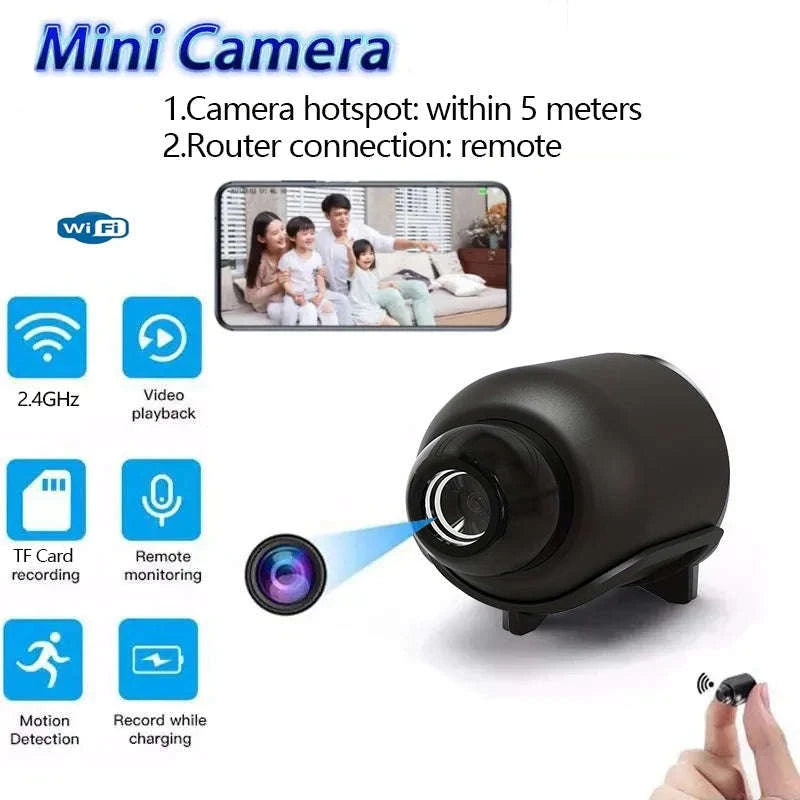 X5 Mini Camera with 1080P Night Vision and Motion Detection-Black