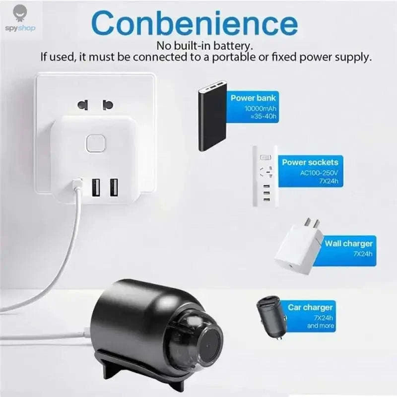 X5 Wireless Mini Camera – Discreet 1080P Security with Night Vision-1080P Black