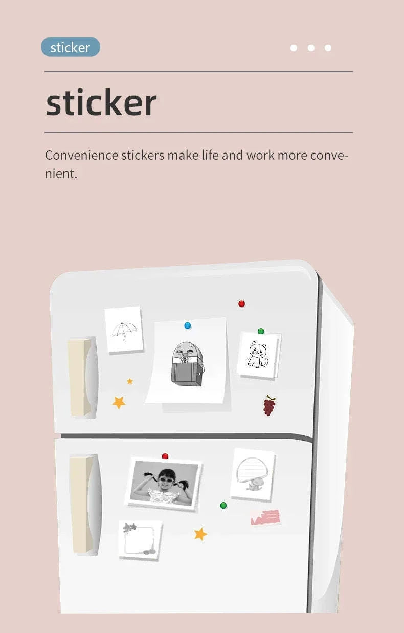 X6 Mini Thermal Printer for Portable Inkless Label & Photo Printing-Pink-set 5