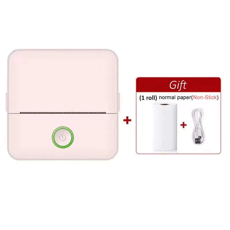 X6 Mini Thermal Printer for Portable Inkless Label & Photo Printing-Pink-set 5