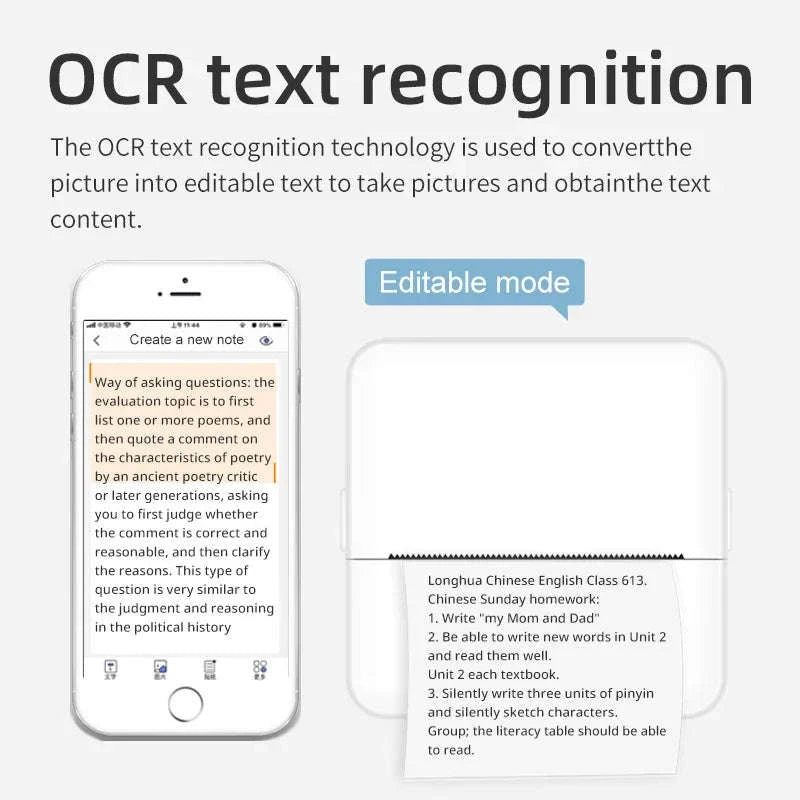 X6 Mini Thermal Printer for Portable Inkless Label & Photo Printing-Pink-set 5