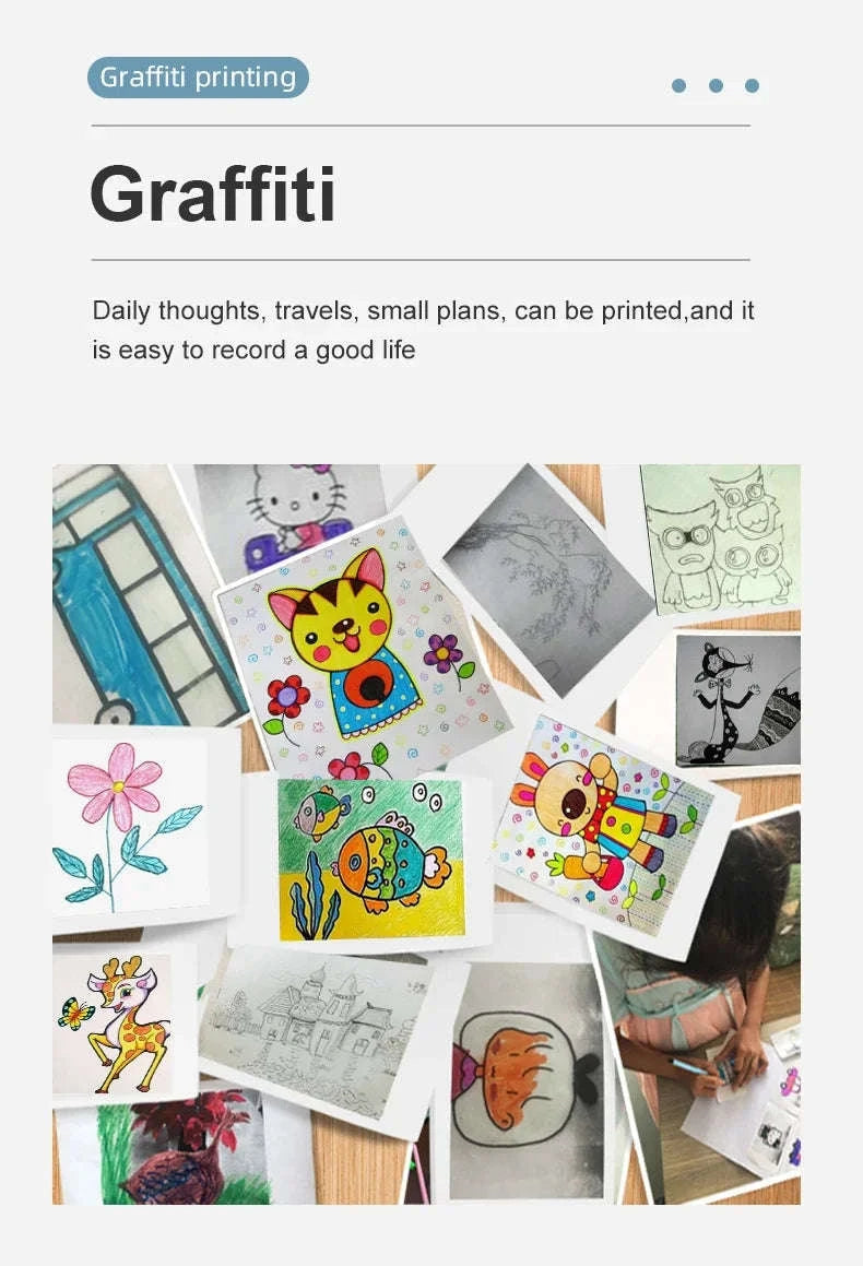 X6 Mini Thermal Printer for Portable Inkless Label & Photo Printing-Pink-set 5