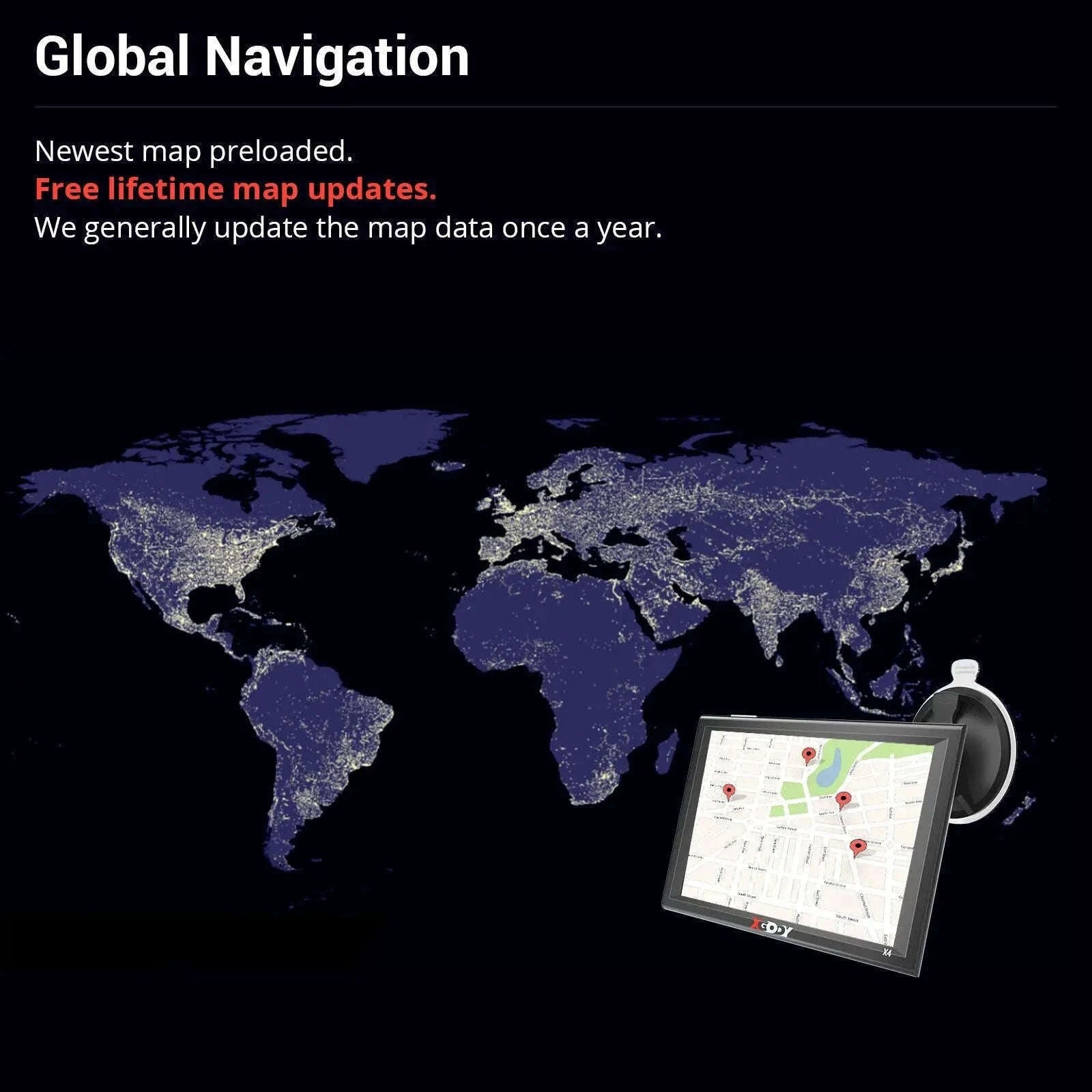 XGODY 9-Inch Truck Sat Nav with UK and Europe Maps-9" / Europe / Germany|black