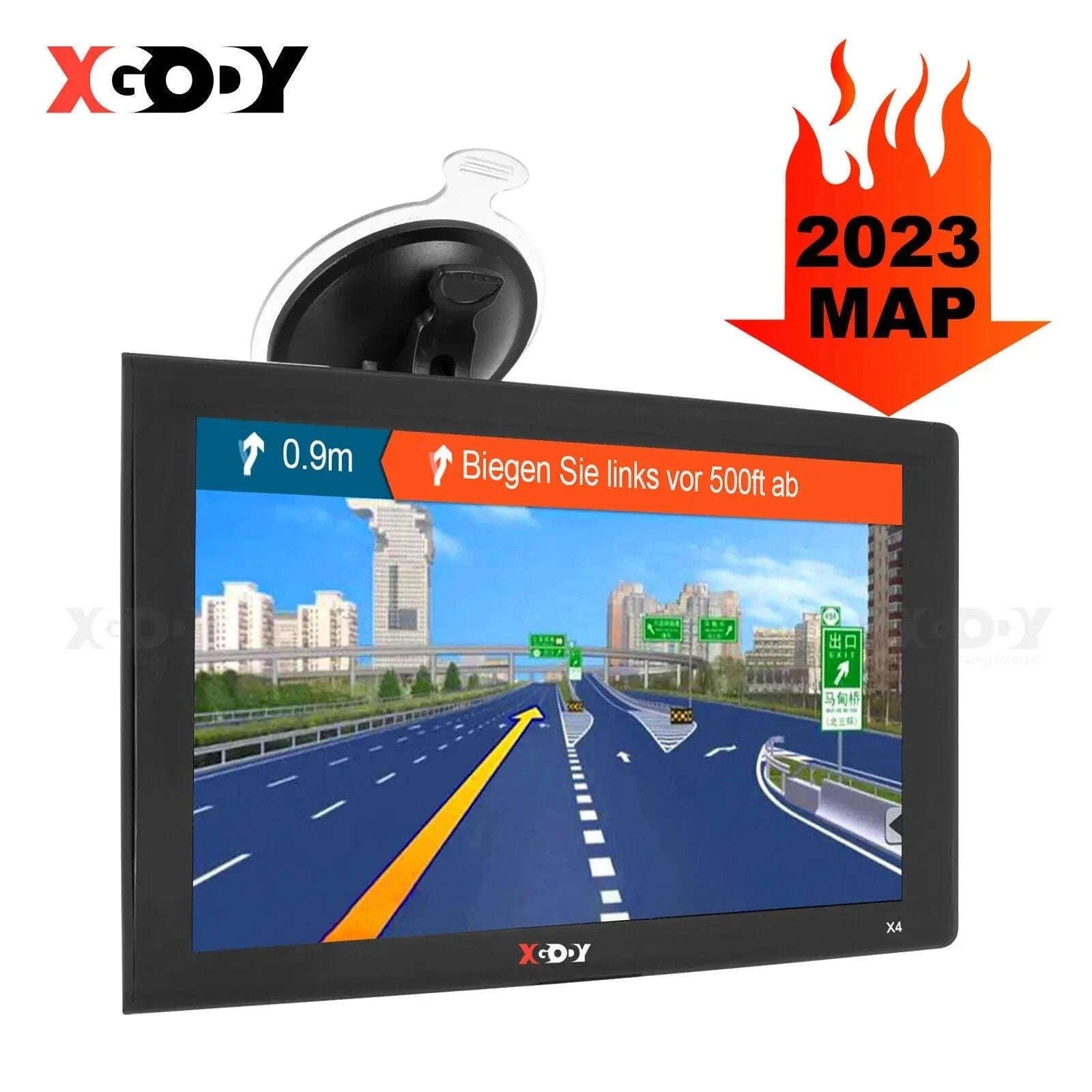 XGODY 9-Inch Truck Sat Nav with UK and Europe Maps-9" / Europe / Germany|black