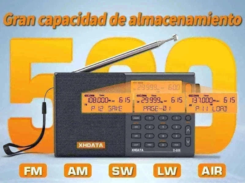 XHDATA D-808 Multiband Portable Radio with SSB, AIR & DSP Tuning-XHDATA-Gray / GERMANY