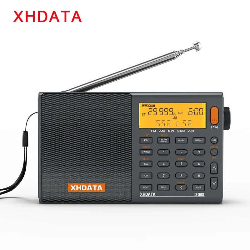 XHDATA D-808 Multiband Portable Radio with SSB, AIR & DSP Tuning-XHDATA-Gray / GERMANY