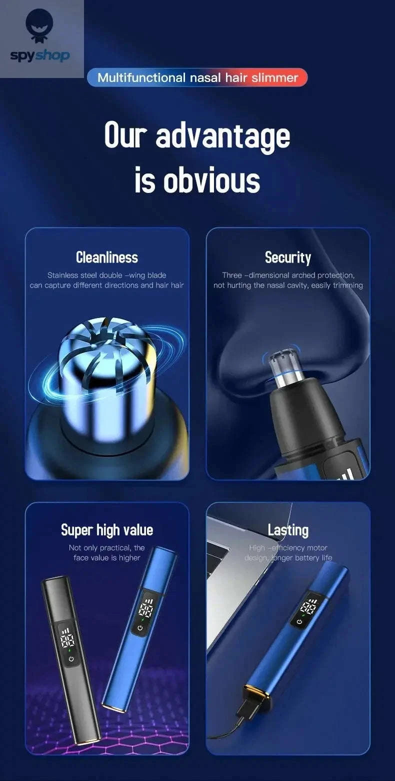 Xiaomi Electric Nose Hair Trimmer – Type‑C Rechargeable Wet/Dry Grooming-Silver