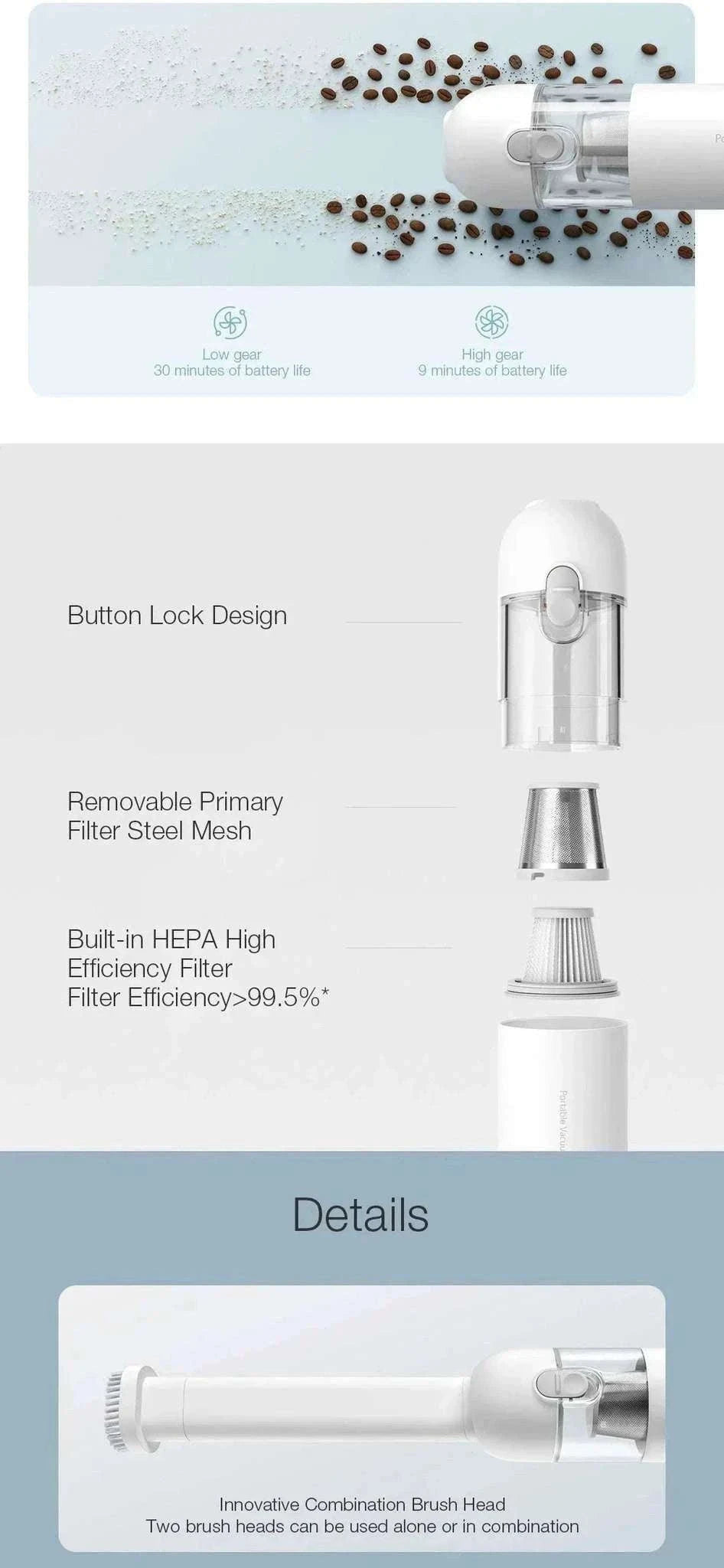 Xiaomi Handheld Vacuum Cleaner 13KPa Cordless for Home & Car-XIAOMI Vacuum Cleane