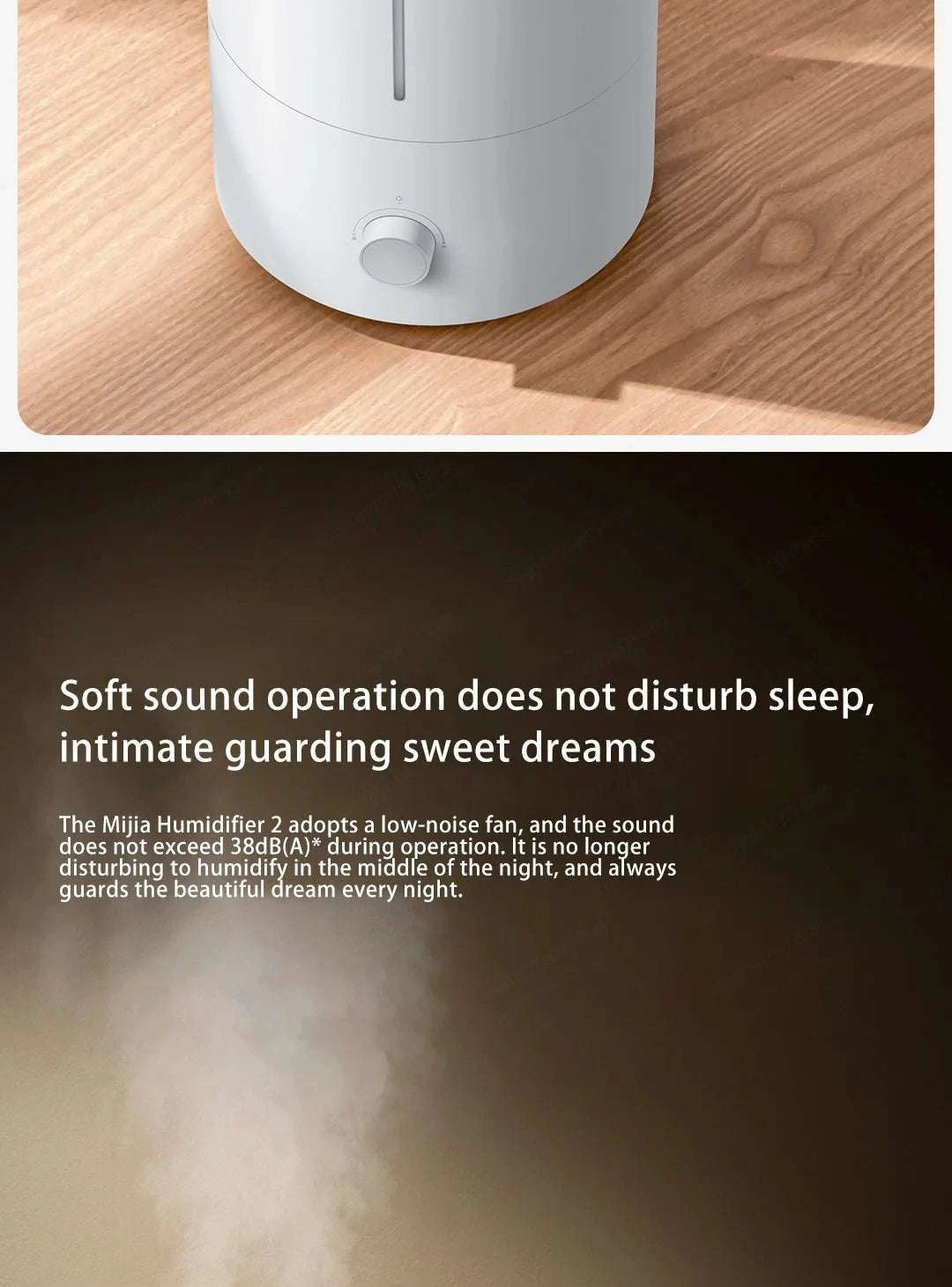 Xiaomi Humidifier 2 4L Quiet Mist Air Humidity Control 300mL/h-WHITE / EU