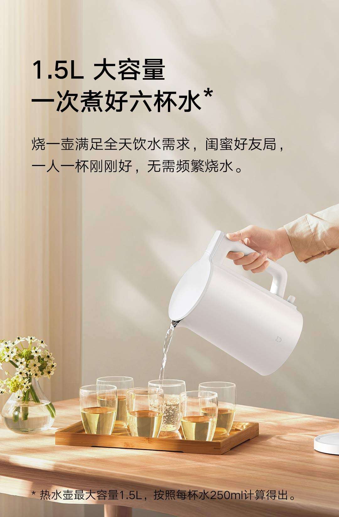Xiaomi Mi Electric Kettle N1 1.5L 1500W Fast Boil Double-Layer-WHITE / UK
