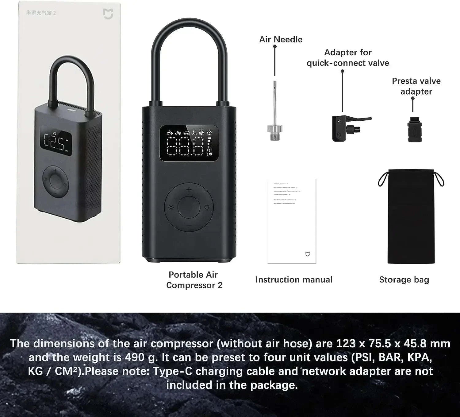 Xiaomi Portable Air Compressor 2/2D Digital Tire Inflator-Xiaomi Air Compressor 2 / spain