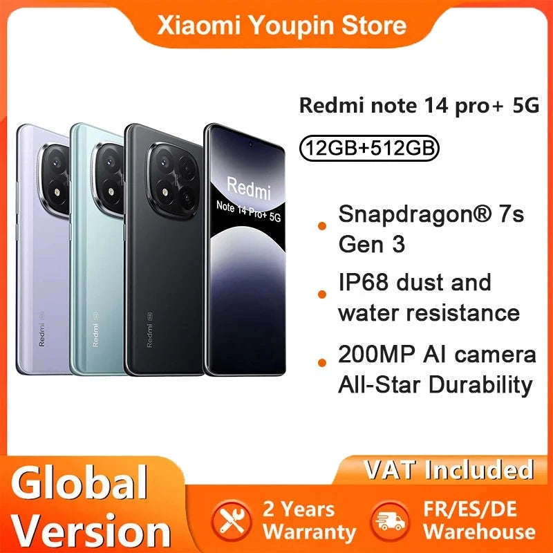Xiaomi Redmi Note 14 Pro Plus 5G Smartphone-Blue / GERMANY / 12GB+512GB