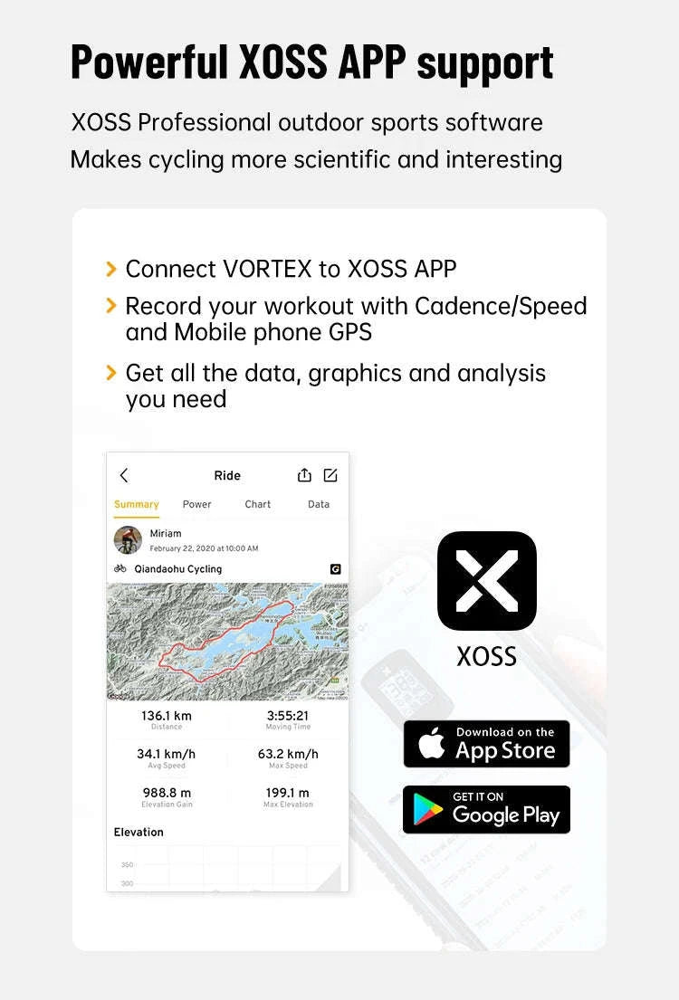 XOSS Vortex Speed & Cadence Sensor for Bike Computer-X2PRO n 2 VORTEX