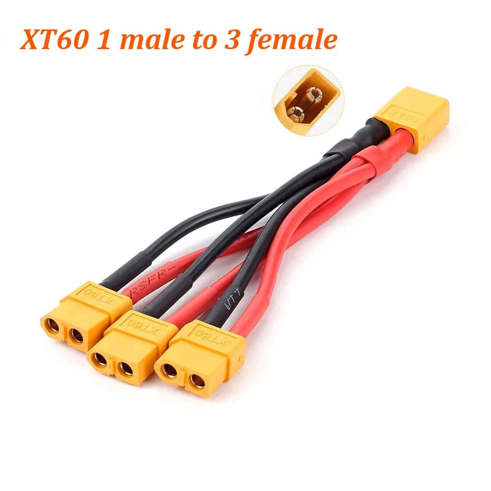 XT60 Parallel Battery Connector 3-Way Y Splitter-XT60 Female