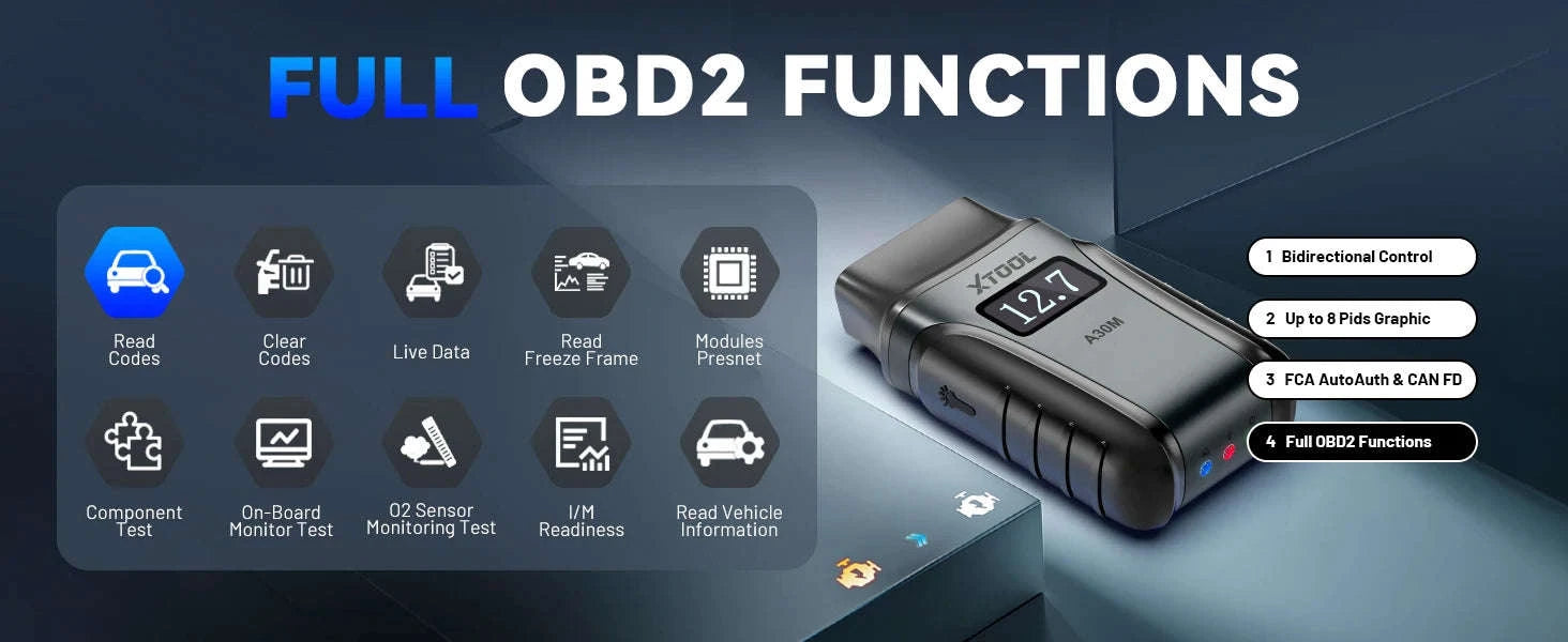 XTOOL A30M OBD2 Scanner Bluetooth Diagnostic Tool-XTOOL A30M / france