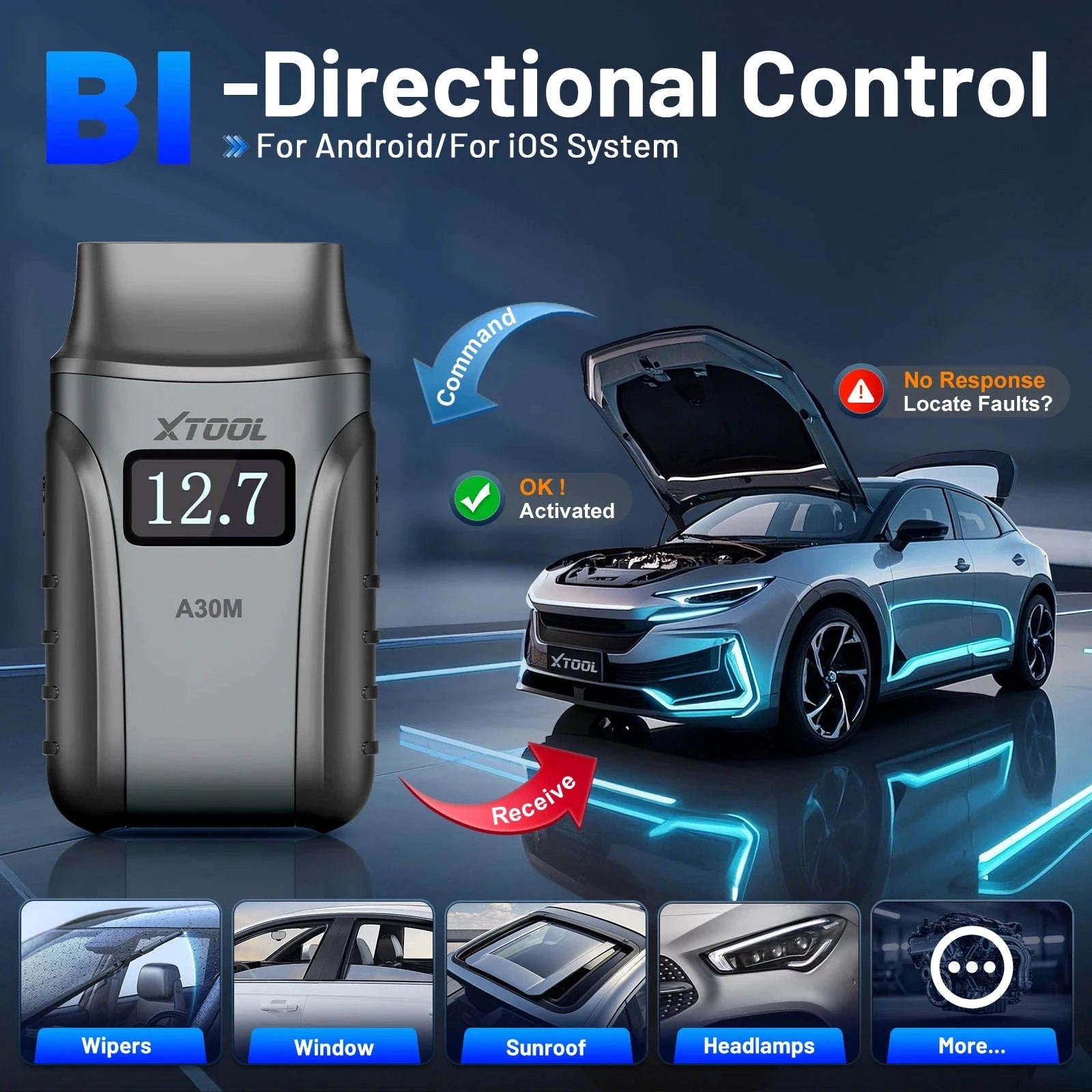 XTOOL A30M OBD2 Scanner Bluetooth Diagnostic Tool-XTOOL A30M / france