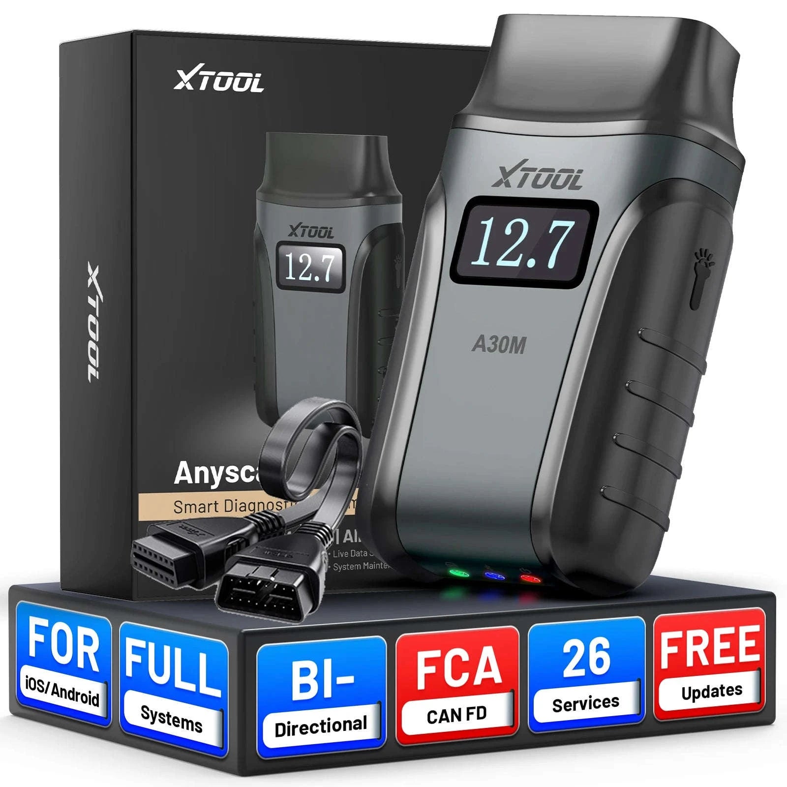 XTOOL A30M OBD2 Scanner Bluetooth Diagnostic Tool-XTOOL A30M / france