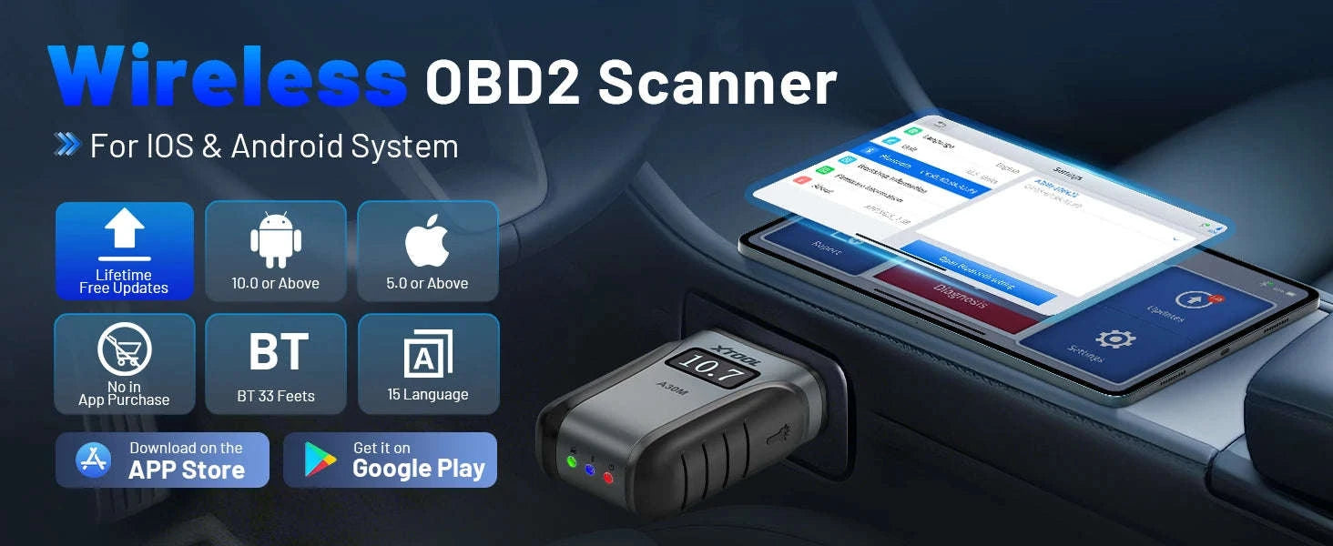 XTOOL A30M OBD2 Scanner Bluetooth Diagnostic Tool-XTOOL A30M / france