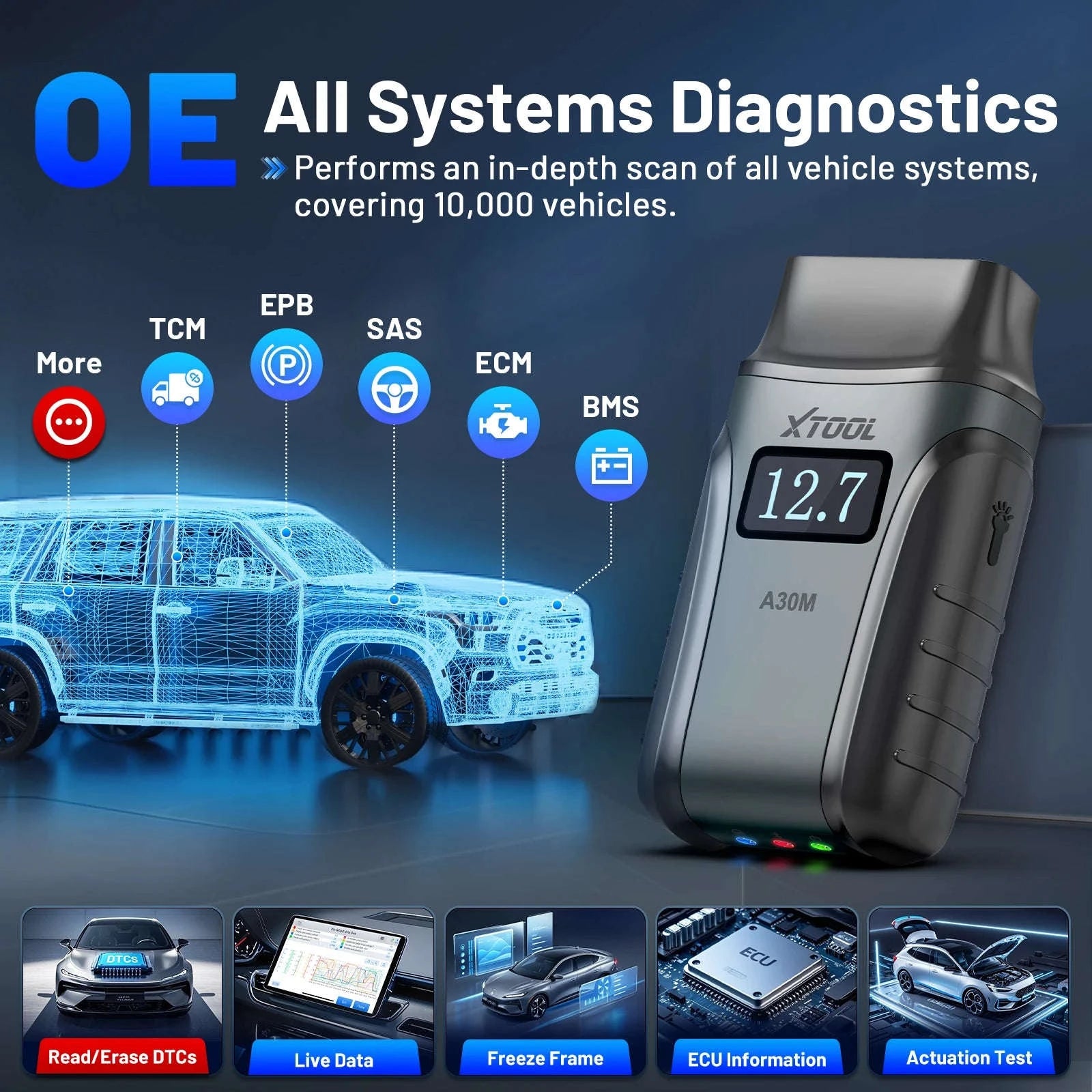 XTOOL A30M OBD2 Scanner Bluetooth Diagnostic Tool-XTOOL A30M / france