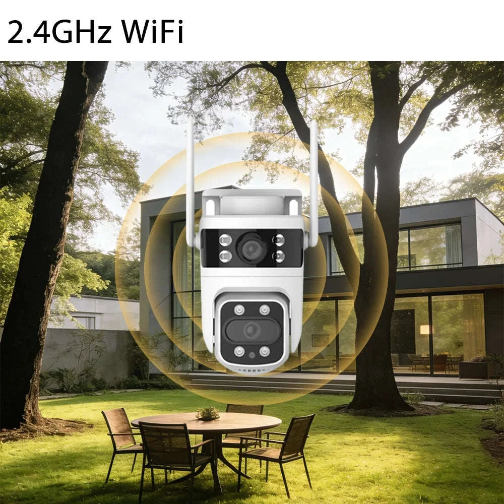Y111 Dual Lens Outdoor PTZ Security Camera with WiFi-1pc / United States
