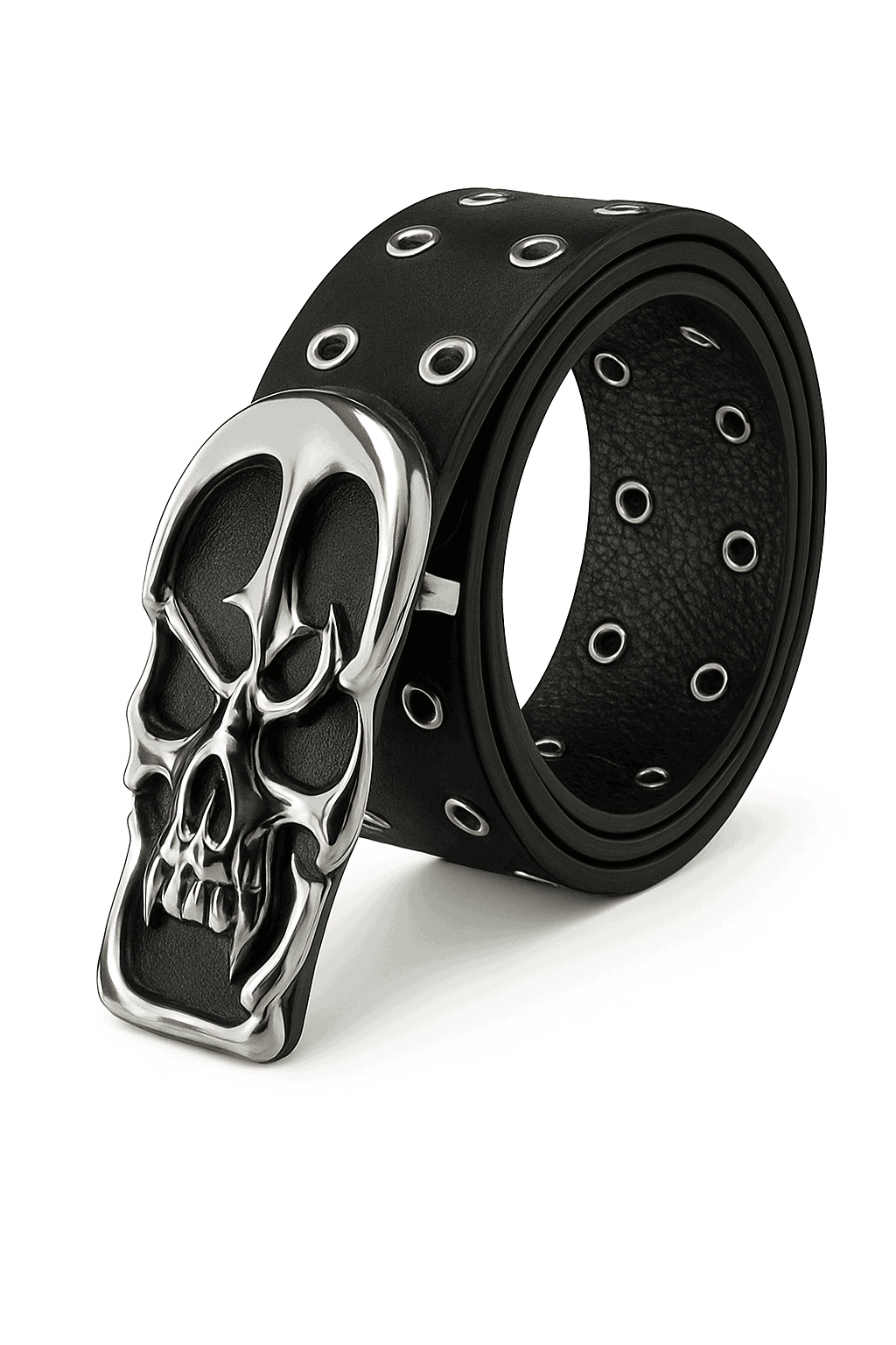Y2K Hollow Punk Belt in PU Leather, Unisex Statement Accessory-Style-D / 110cm