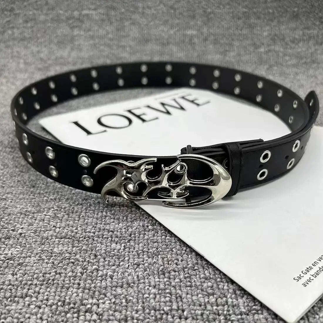 Y2K Hollow Punk Belt – Stylish PU Leather Unisex Accessory-Style-D / 110cm
