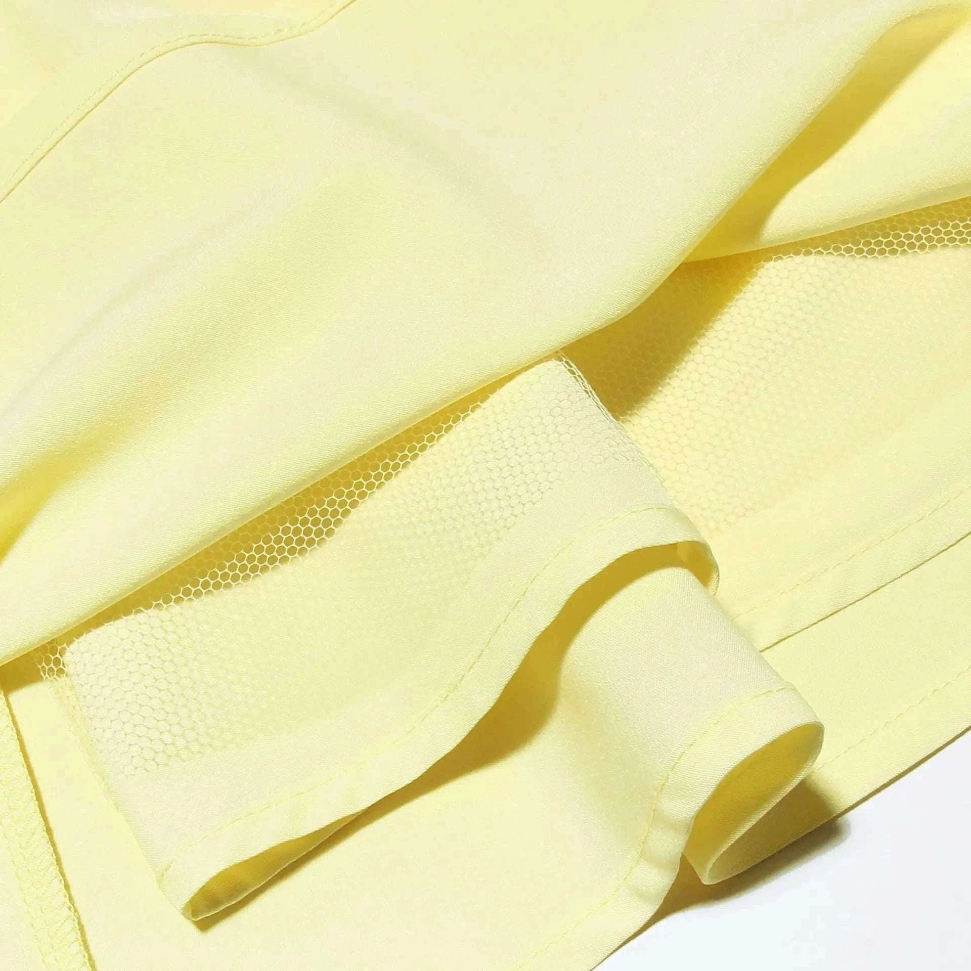 Yellow A-Line Dress with Lace-Up Detail and Mini Length-Yellow / XS