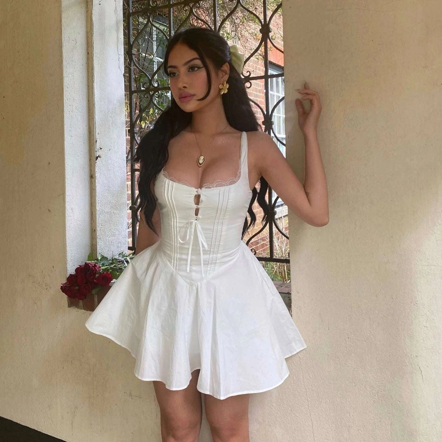 Yellow A-Line Dress-Yellow / XS