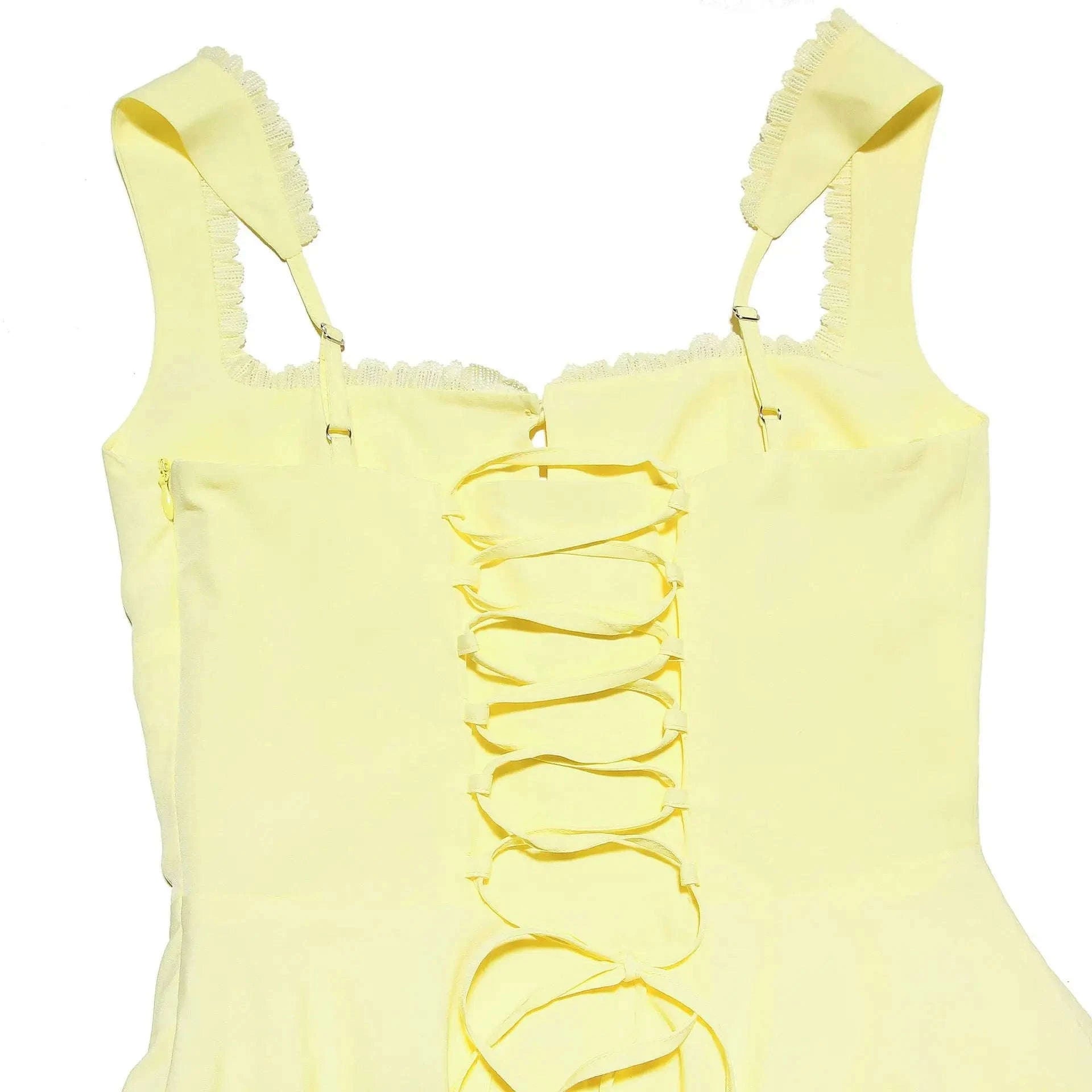 Yellow A-Line Dress-Yellow / XS