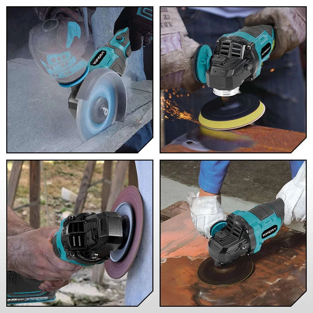 YOFIDRA 125mm Brushless Angle Grinder 2000W Cordless Power Tool-Without Battery / GERMANY / EU