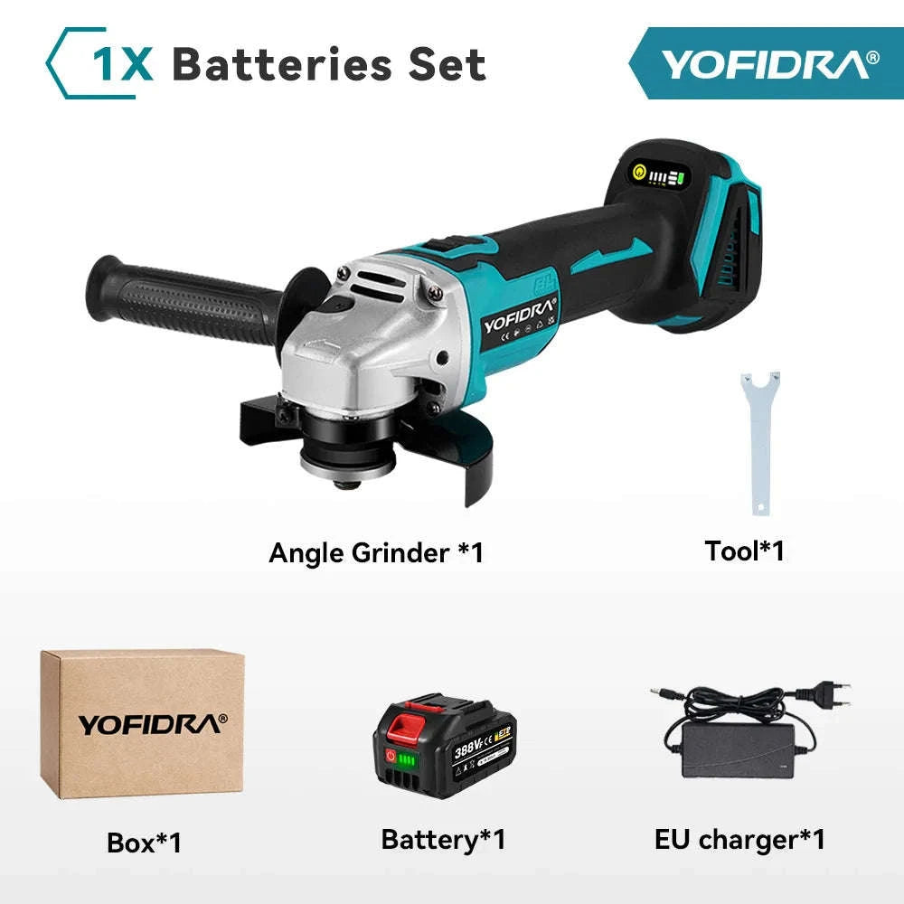 YOFIDRA 3000W 125mm Brushless Electric Angle Grinder-Without Battery / spain / EU