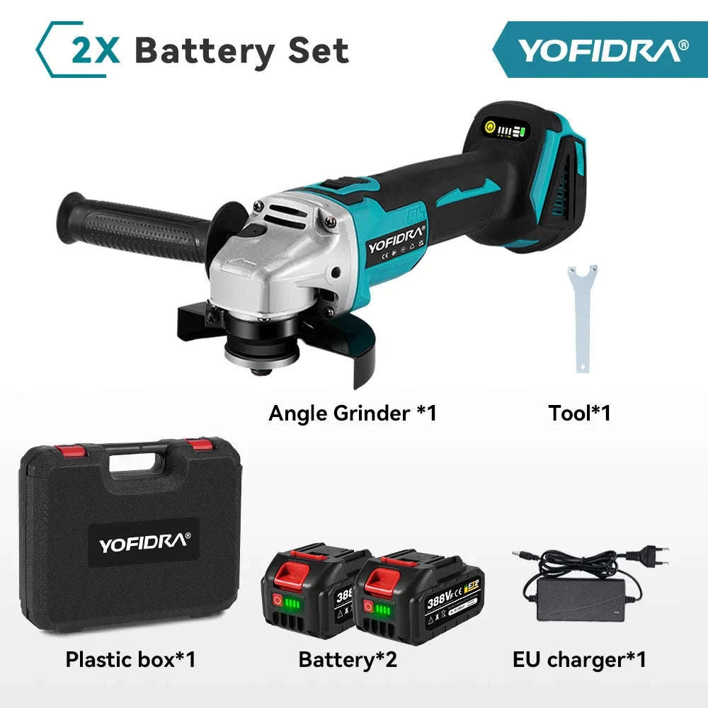 YOFIDRA 3000W 125mm Brushless Electric Angle Grinder-Without Battery / spain / EU