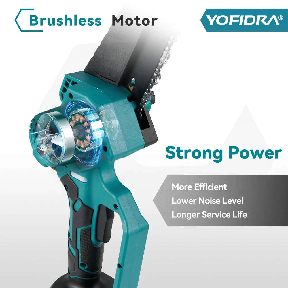 Yofidra 8 Inch Brushless Cordless Electric Chainsaw-Poland / 2 Battery Paper Box