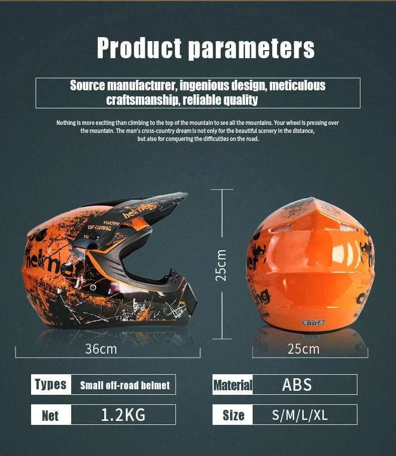 Youth Motocross & Dirt Bike Helmet for Young Riders, DOT Certified-G / S