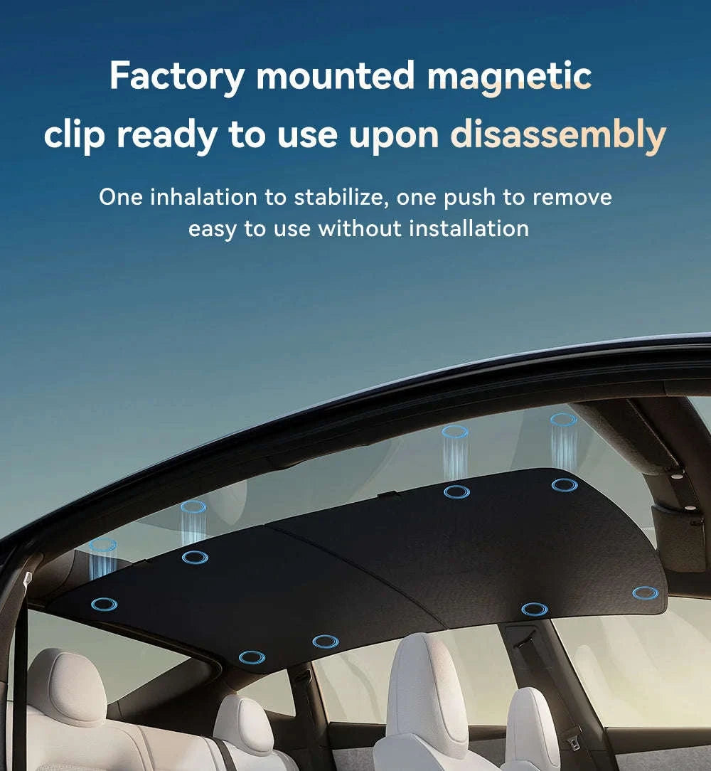 YZ For Tesla 2025-2026 Model 3 Y Juniper Highland Graphene Black Sky Screen Sunshade Honeycomb Skylight Magnetic Sunshade Panel-MY 25-26 2PCS