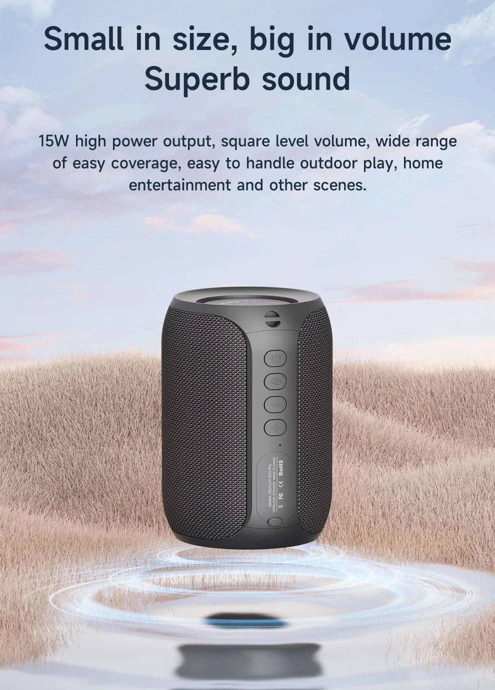 Zealot S32PRO Portable Bluetooth Speaker-Black / Speaker