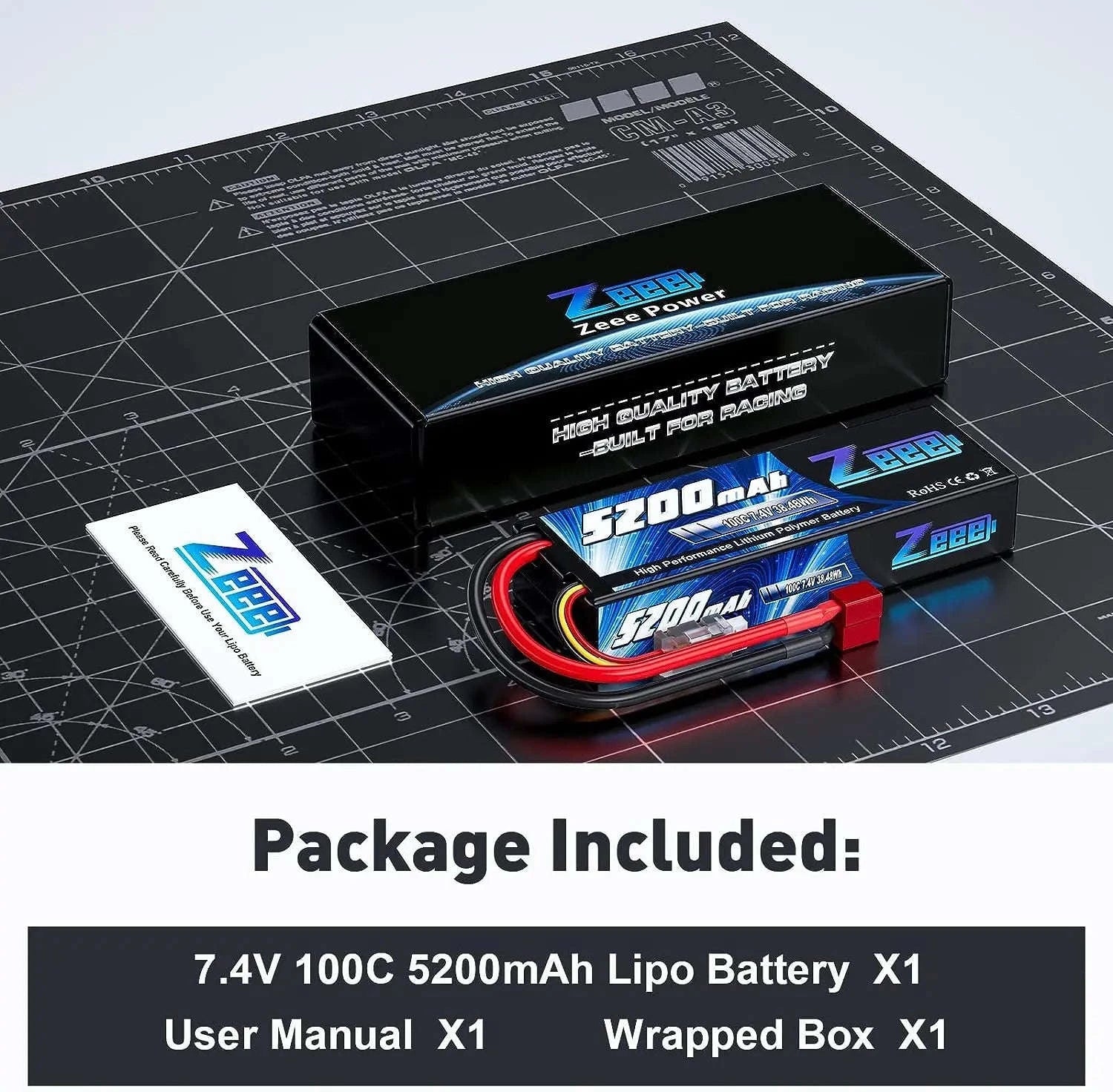 Zeee 2S 7.4V 100C 5200mAh LiPo Battery-2 units / United States