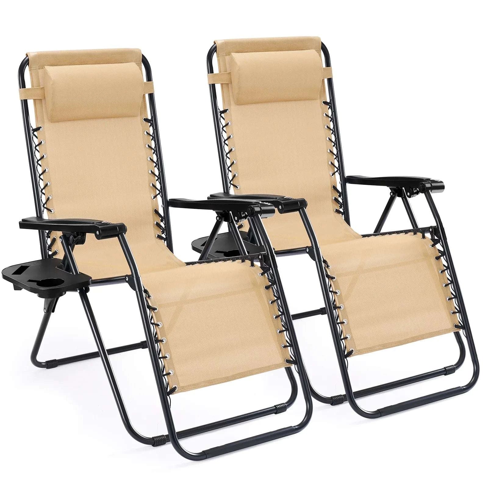 Zero Gravity Recliner Chairs Set of 2 with Tray & Adjustable Headrest-black / United States