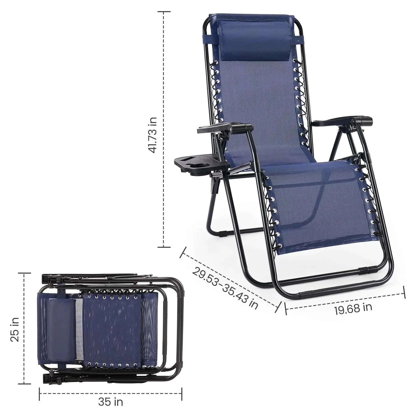 Zero Gravity Recliner Chairs Set of 2 with Tray & Adjustable Headrest-black / United States