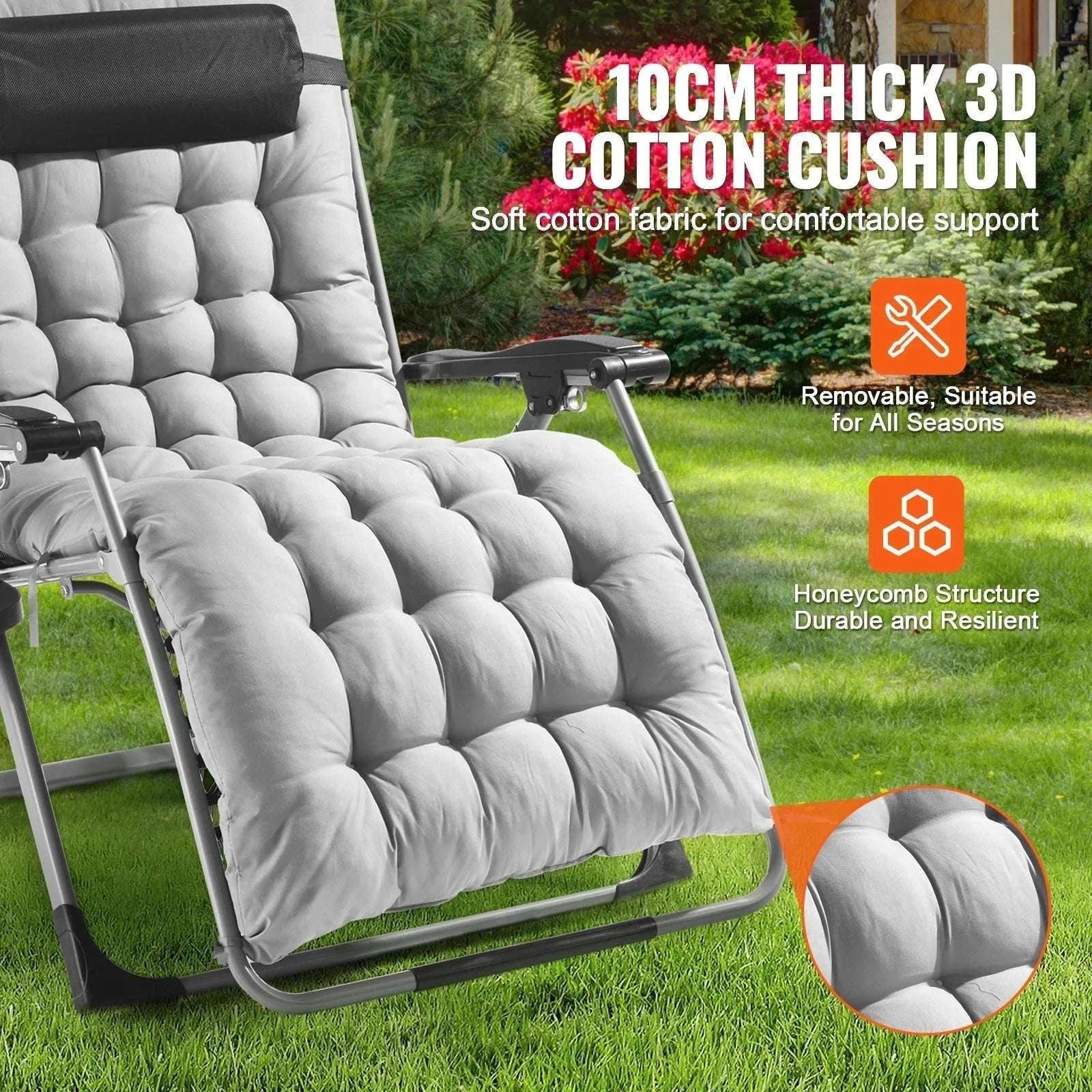 Zero Gravity Reclining Lounge Chair with Cushion & Cup Holder-gray 33 / spain