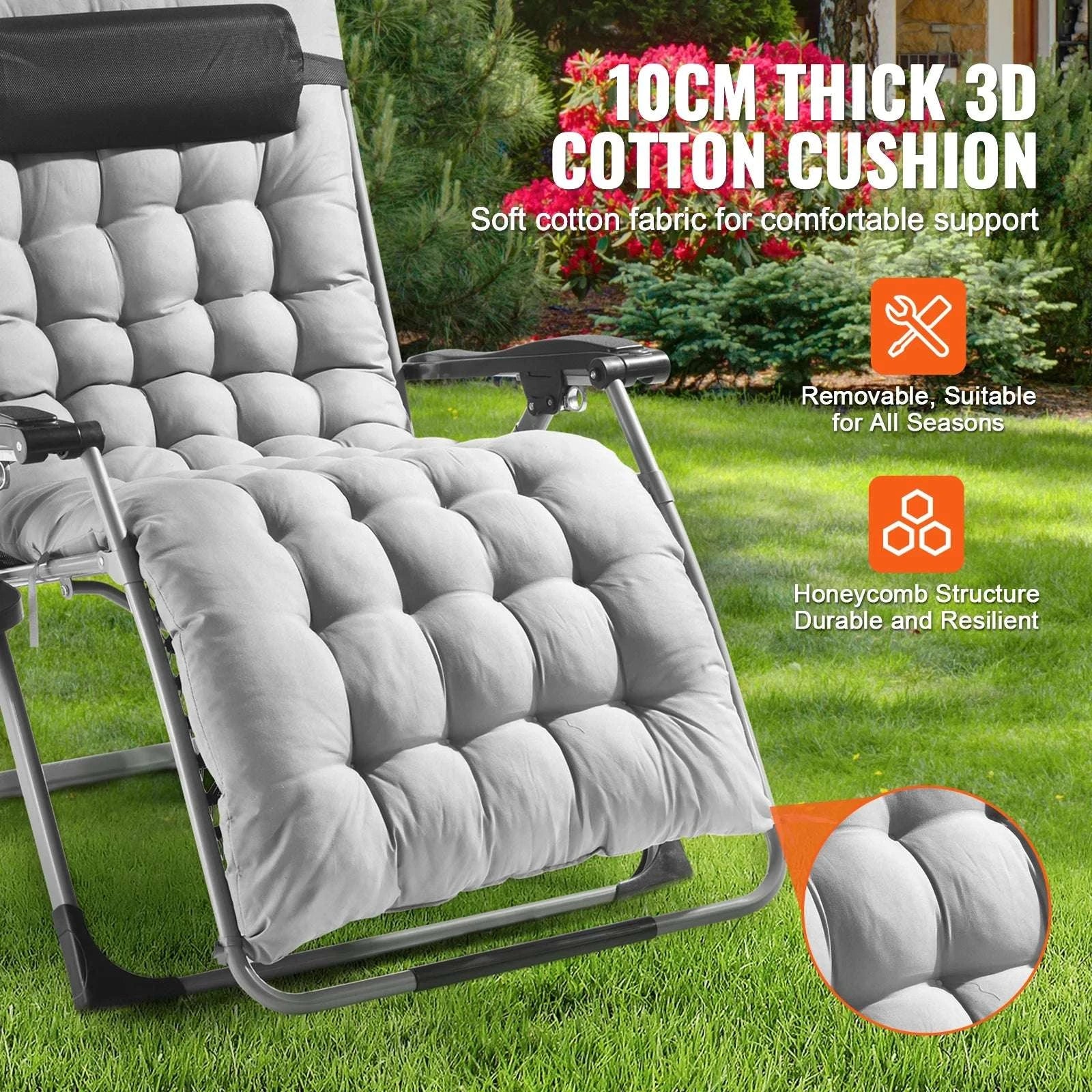 Zero Gravity Reclining Lounge Chair with Cushion & Cup Holder-gray 33 / spain
