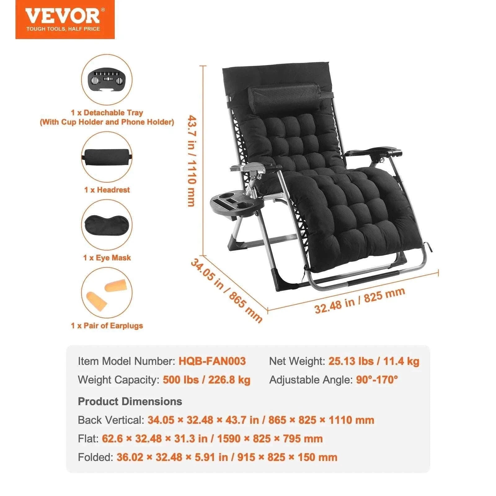 Zero Gravity Reclining Lounge Chair with Cushion & Cup Holder-gray 33 / spain