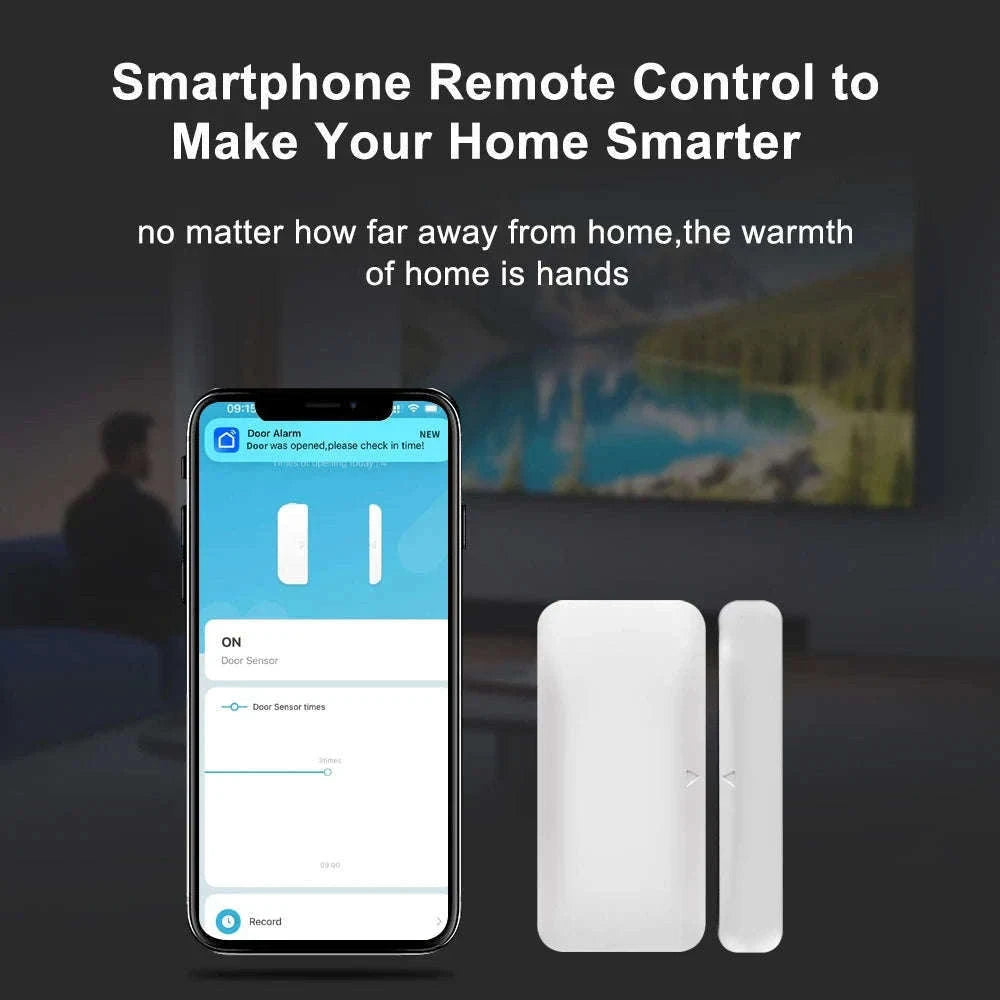 Zigbee Smart Door & Window Sensor with App Alerts for Home Security-HA-ZB