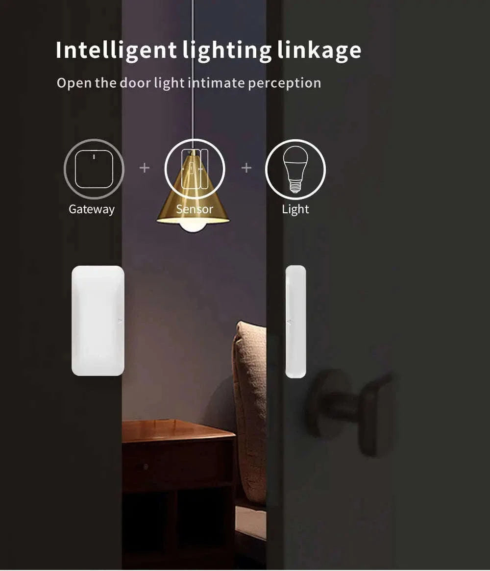 Zigbee Smart Door & Window Sensor with App Alerts for Home Security-HA-ZB
