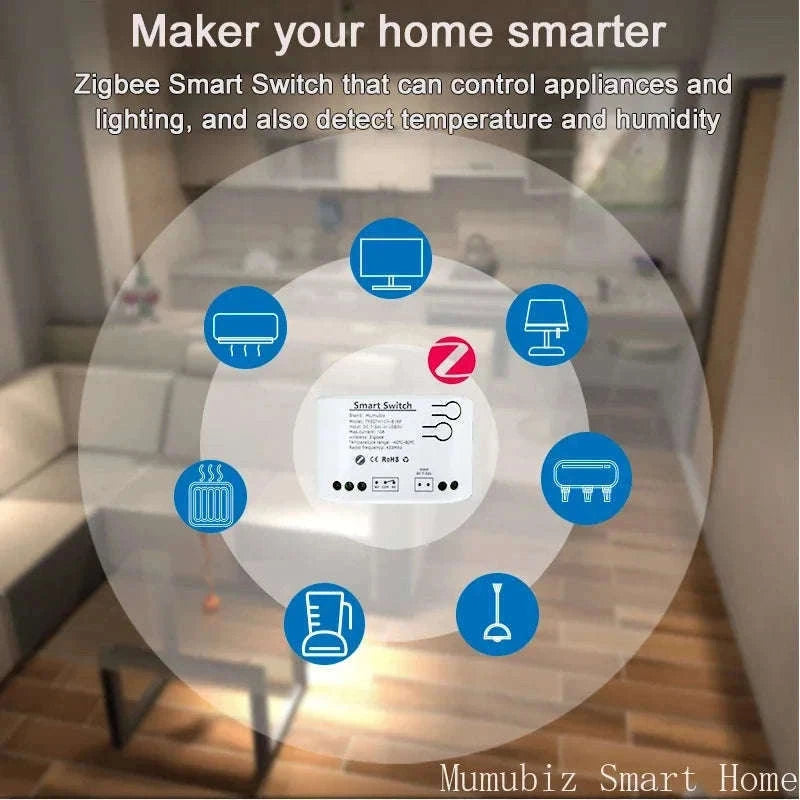 Zigbee Smart Switch with Temperature & Humidity Sensor Control-Input 85-250V / Temperature Switch / China Mainland