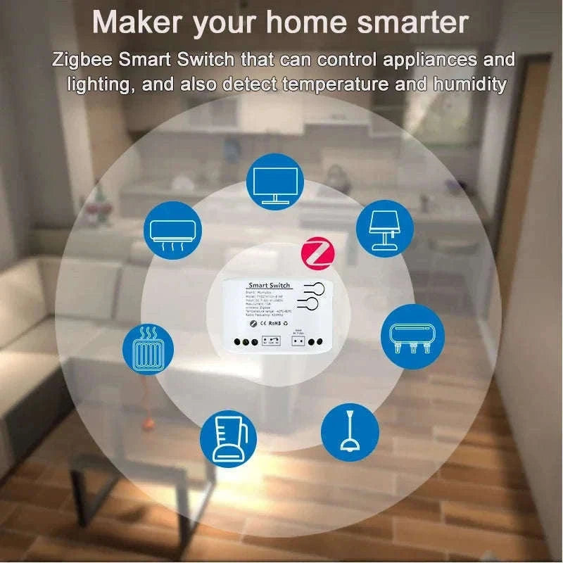 Zigbee Smart Switch with Temperature & Humidity Sensor Control-Input 85-250V / Temperature Switch / China Mainland