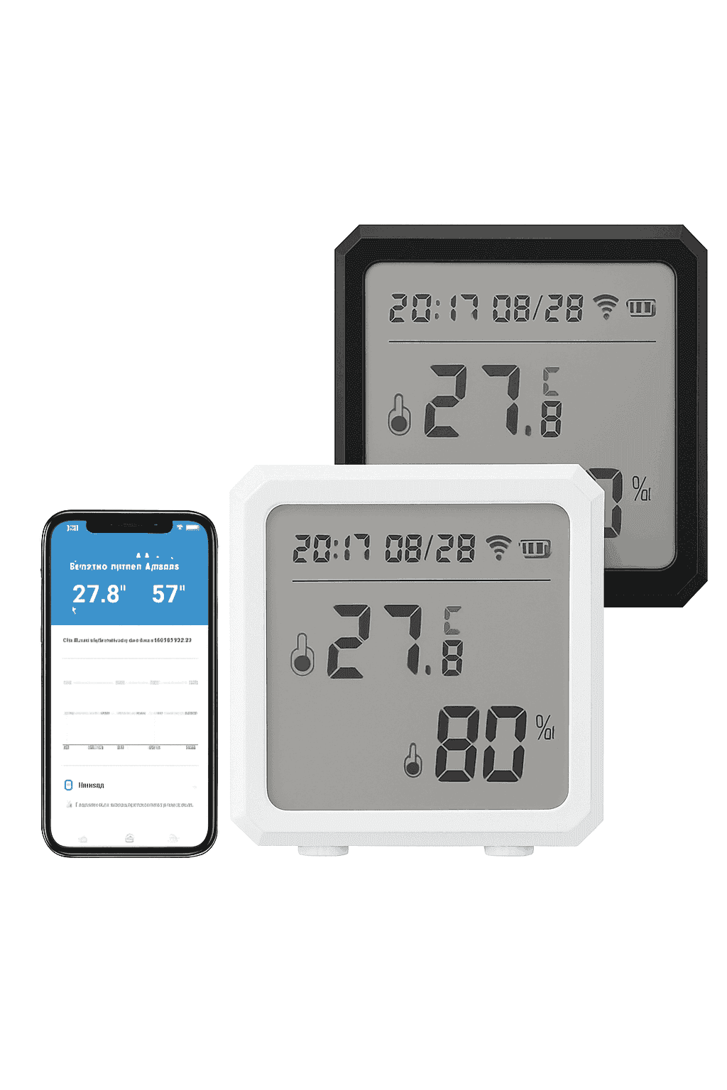 Zigbee Temperature and Humidity Sensor with LCD Display-TH01-White