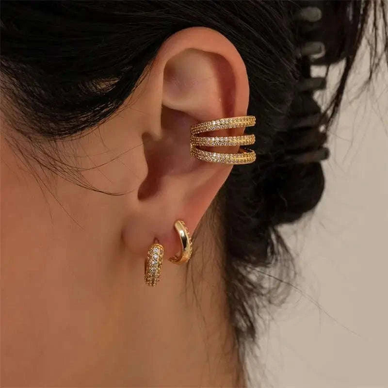 Zircon Circle Huggie Hoop Earrings for Women-22306 1