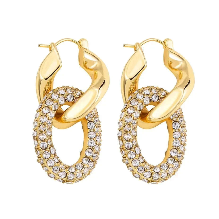 Zircon Circle Huggie Hoop Earrings for Women-22306 1