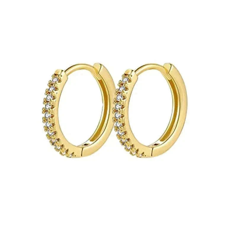 Zircon Circle Huggie Hoop Earrings for Women-22306 1